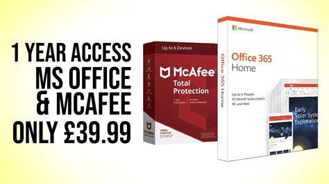 Microsoft Office 365 Home and McAfee Total Protection .